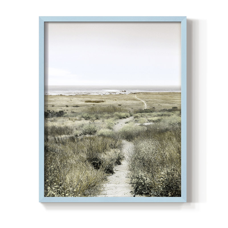 Reproduction encadrée, "Sentier au paradis" - bois massif, H 11 po x l 9 po, Bleu
