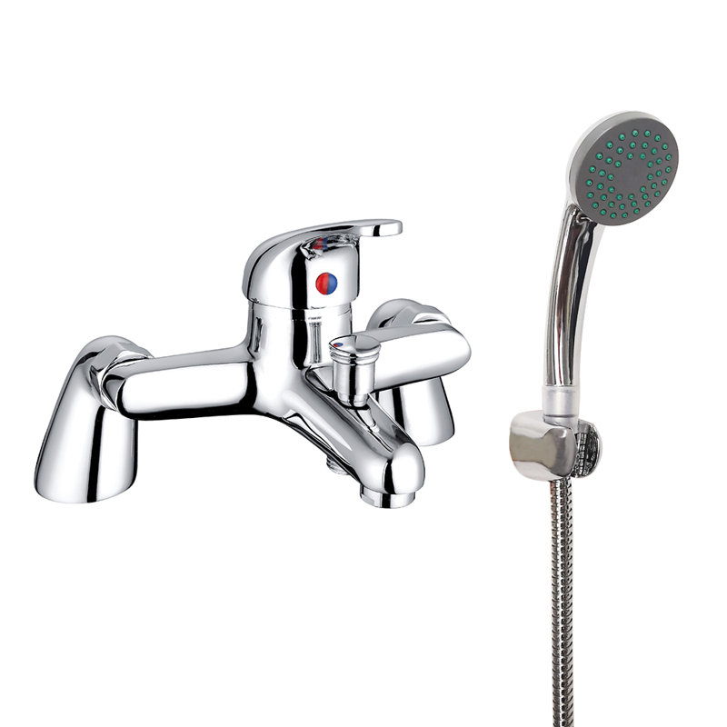 Kwiatkowski 1 Handle Deck Bath Shower Mixer Bath Filler with Diverter