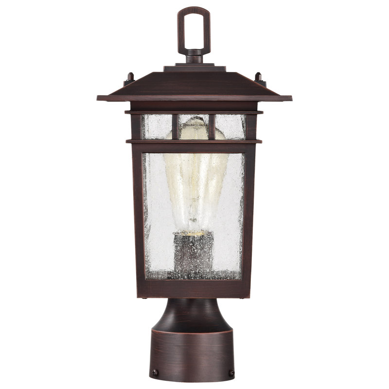 Tête de lanterne câblée 1 lumière, Bronze rustique, H 13,78 po x l 7,11 po x P 7,11 po