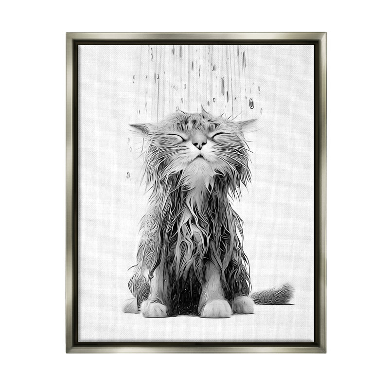 Chaton pour salle de bain, H 31 po x l 25 po x P 1,7 po, Cadre flottant gris lustré