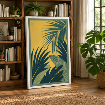 Tropical Palm Fronds Botanical 1 Piece Wrapped Canvas Wall Art
