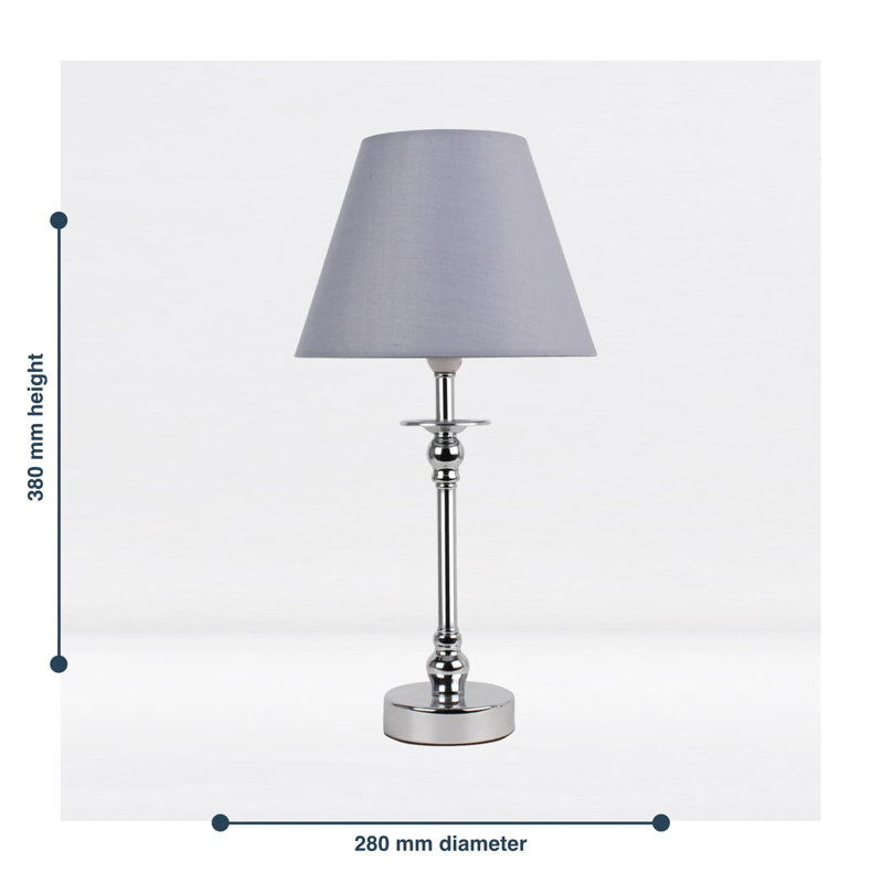 Lamons Metal Table Lamp, Grey, Polished Chrome