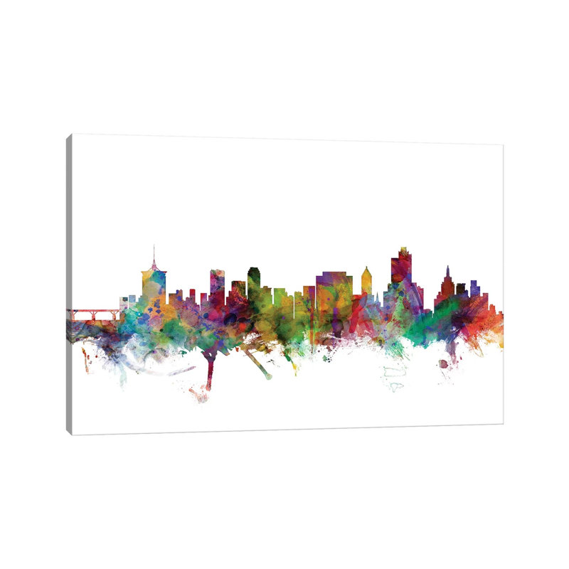 Tulsa, Oklahoma Skyline by Michael Tompsett - Wrapped Canvas Gallery-Wrapped Canvas Giclée, 20.32 cm H x 30.48 cm W
