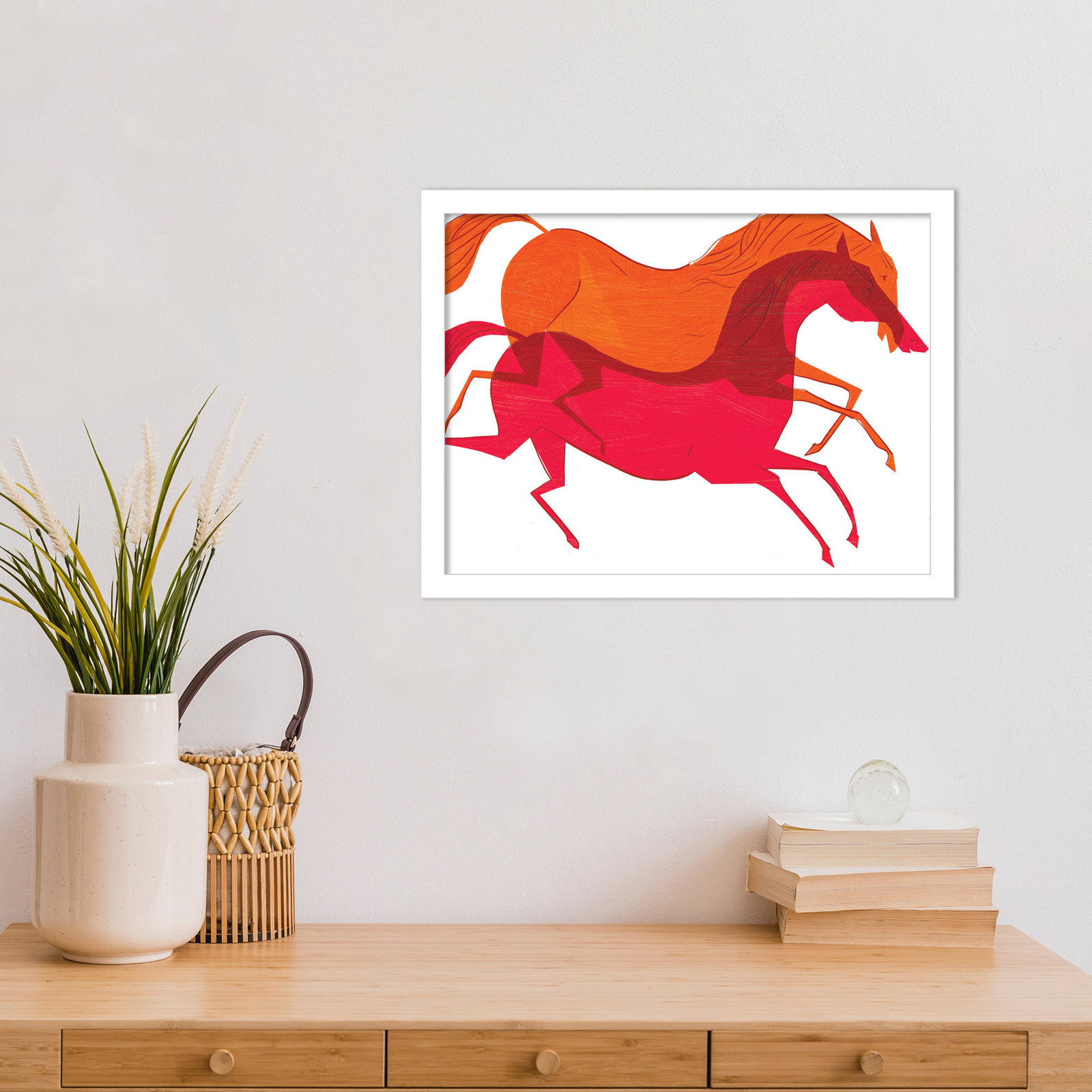 Horses Print by Richard A. Allen, White, 13" H x 17" W