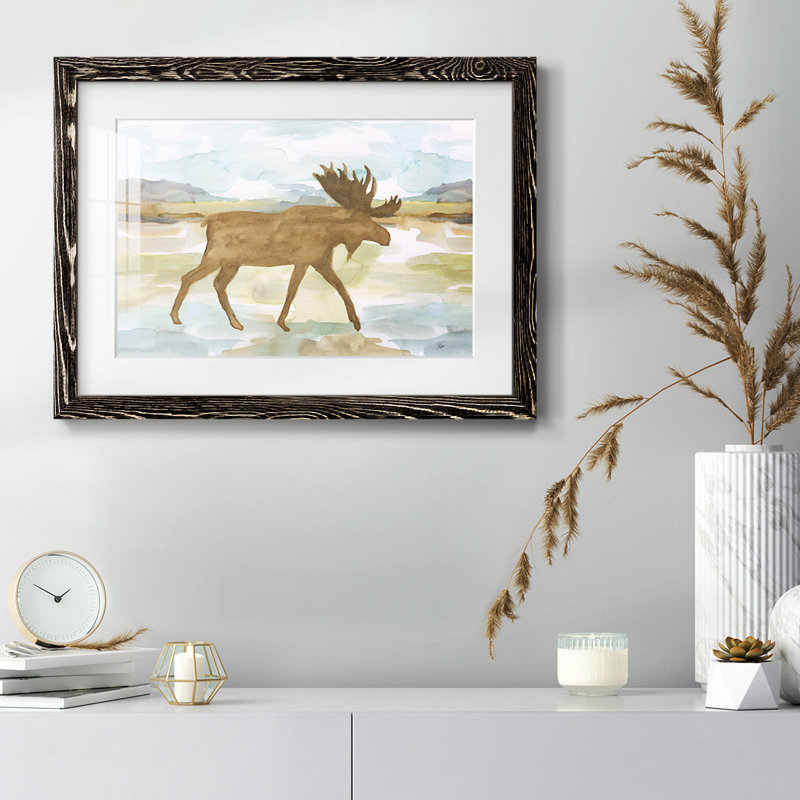 Mountain Moose - impression d'un cadre photo, Noir, H 28 po x l 42 po x P 1,5 po
