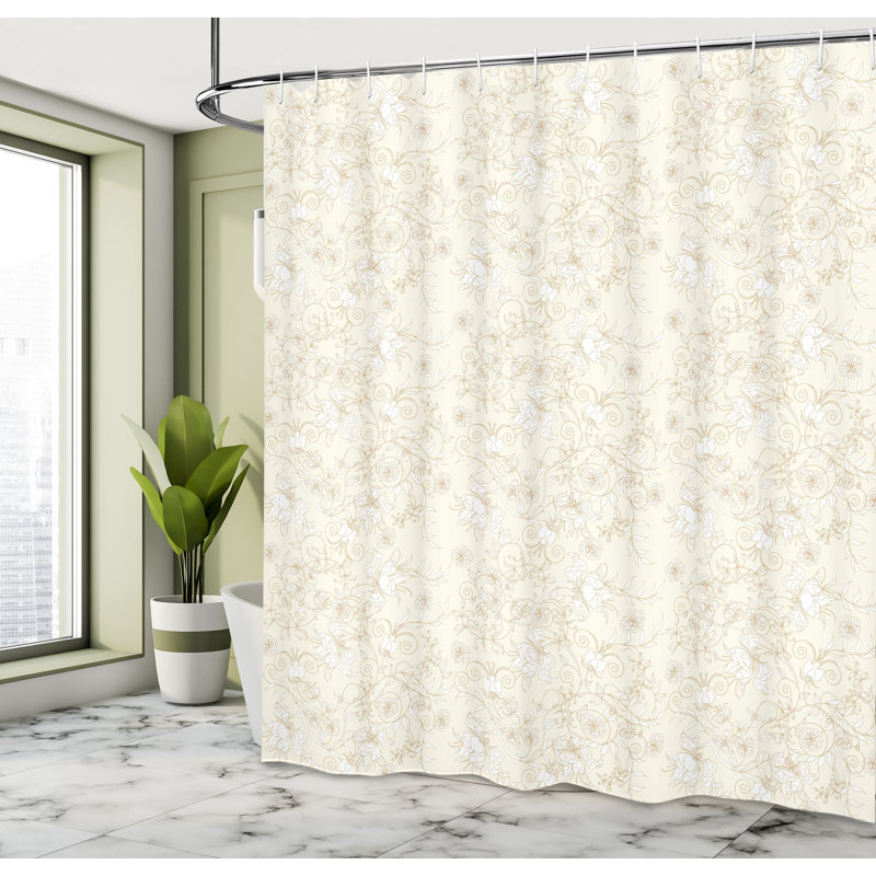 Ensemble de rideau de douche + crochets, H 69 po x l 105 po