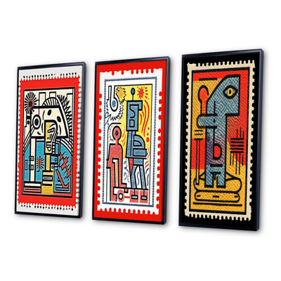 Retro Stamp Tribute To Keith IV - Transitional Art Set Of 3 Pieces