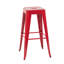 Tabouret de bar en métal de 30 po sans dossier à hauteur de comptoir de 30 po, non empilable, à assemblage rapide et stable pour îlot de cuisine, bar et salle à manger - Résistant à la rouille - déformation rouge