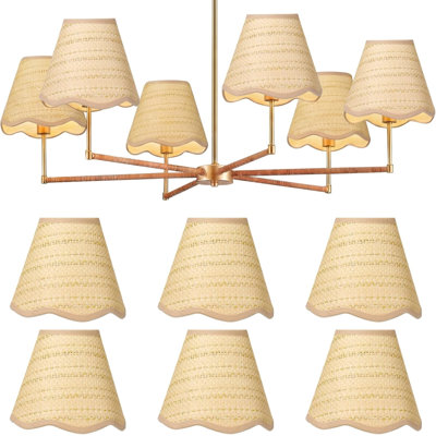 6 pièces abat-jour en rotin Boho