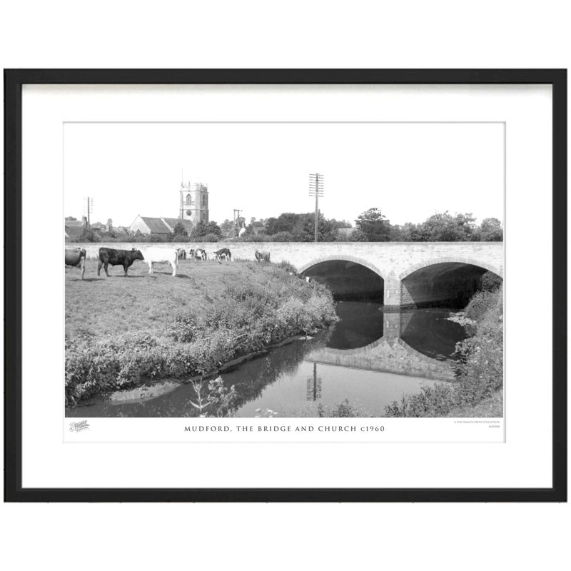 Mudford, The Bridge And Church C1960 - Single Picture Frame Print, 60cm H x 80cm W x 2.3cm D