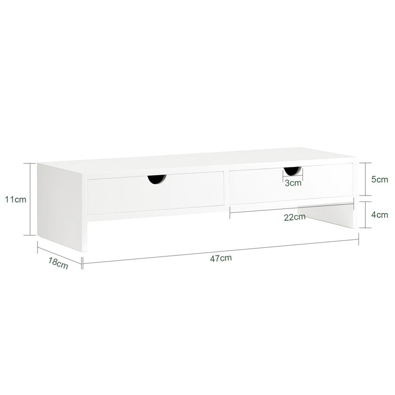 Manufactured Wood Monitor Stand, White