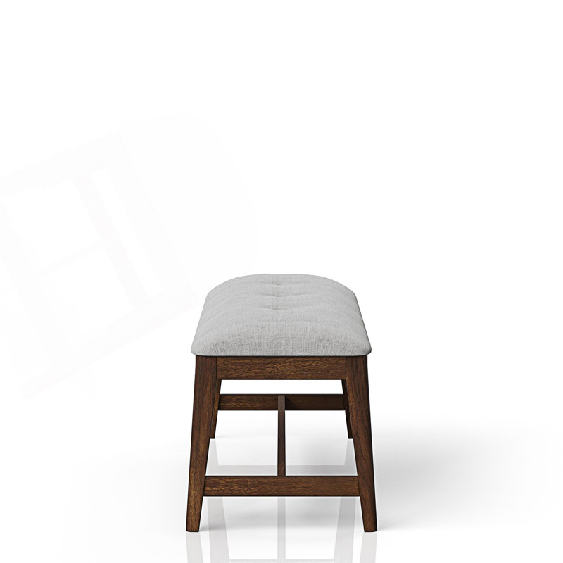 Modern Backless Upholstered Dining Bench, Mid-Century Seating
