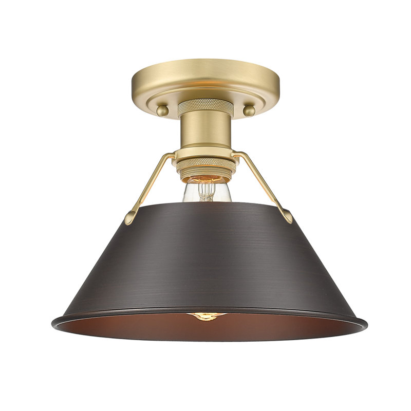 Weatherford Flush Mount, Rubbed Bronze, Brushed Champagne Bronze