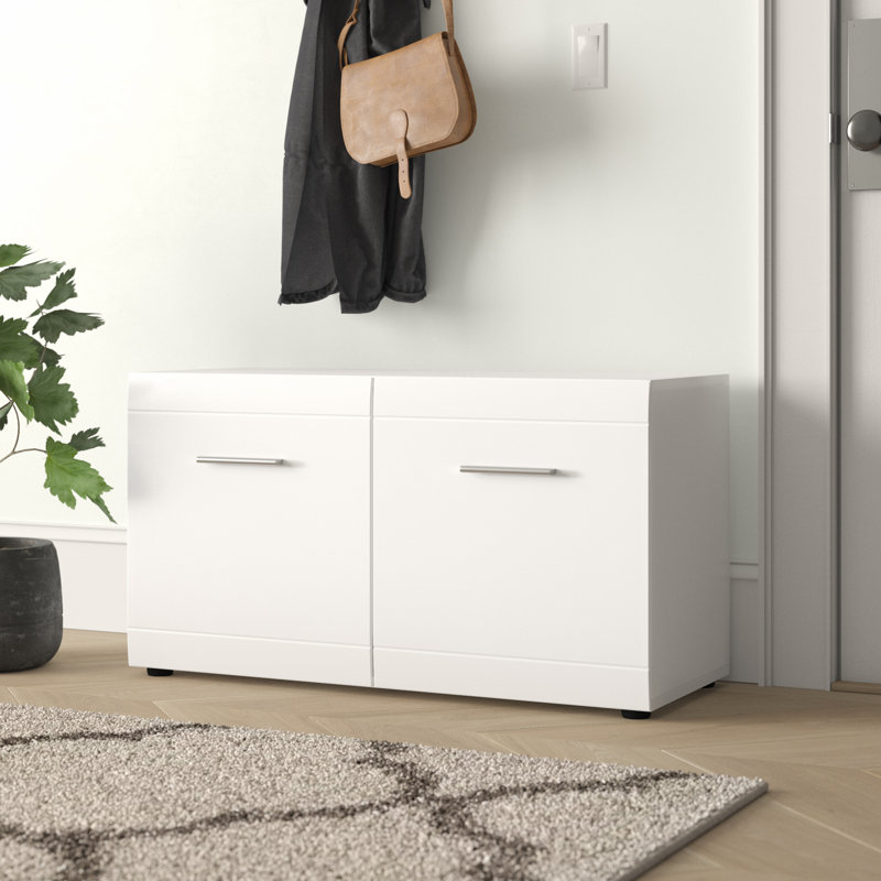 Garcia 8 Pair Shoe Storage Cabinet, White