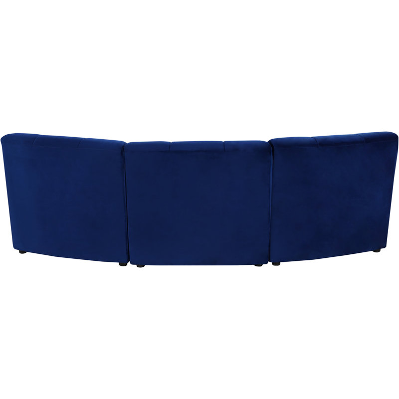 Jedson Velvet Sectional Symmetrical, Navy Velvet