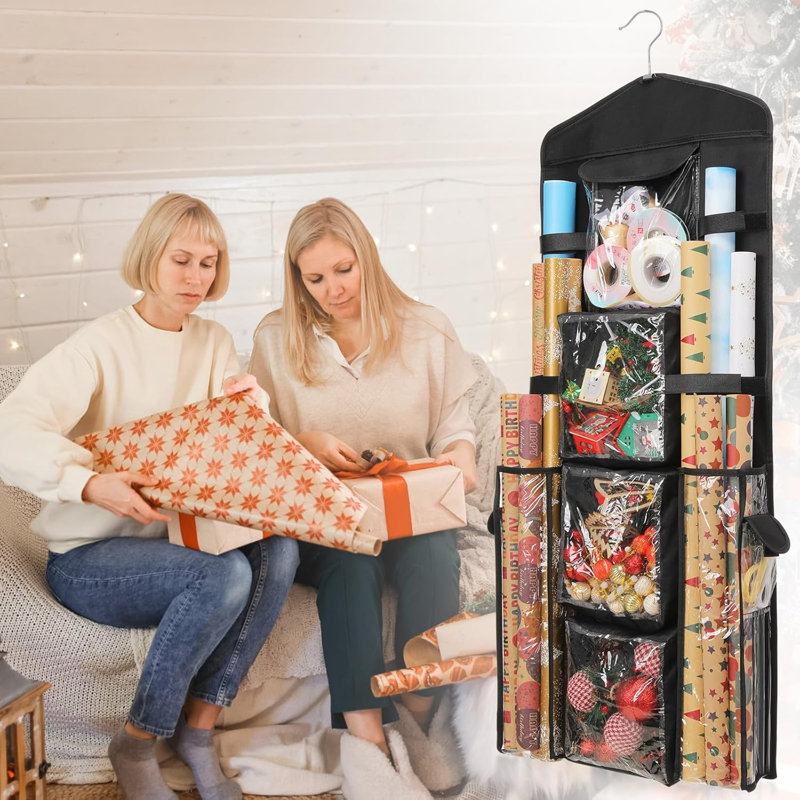 Wrap Organizer Holder Double-Sided Hanging,Black