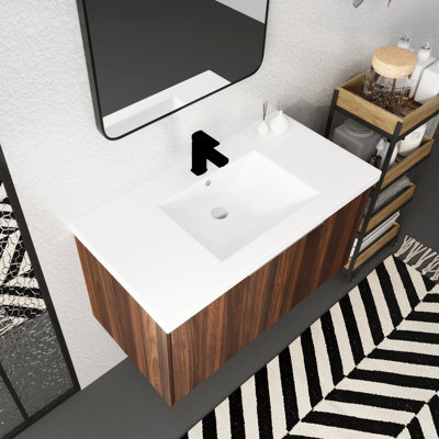 35.49'' Single Bathroom Vanity with Resin Top