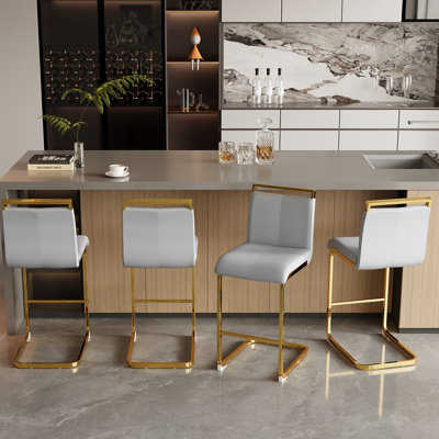 Antigone Upholstered Counter Stool with Metal Frame