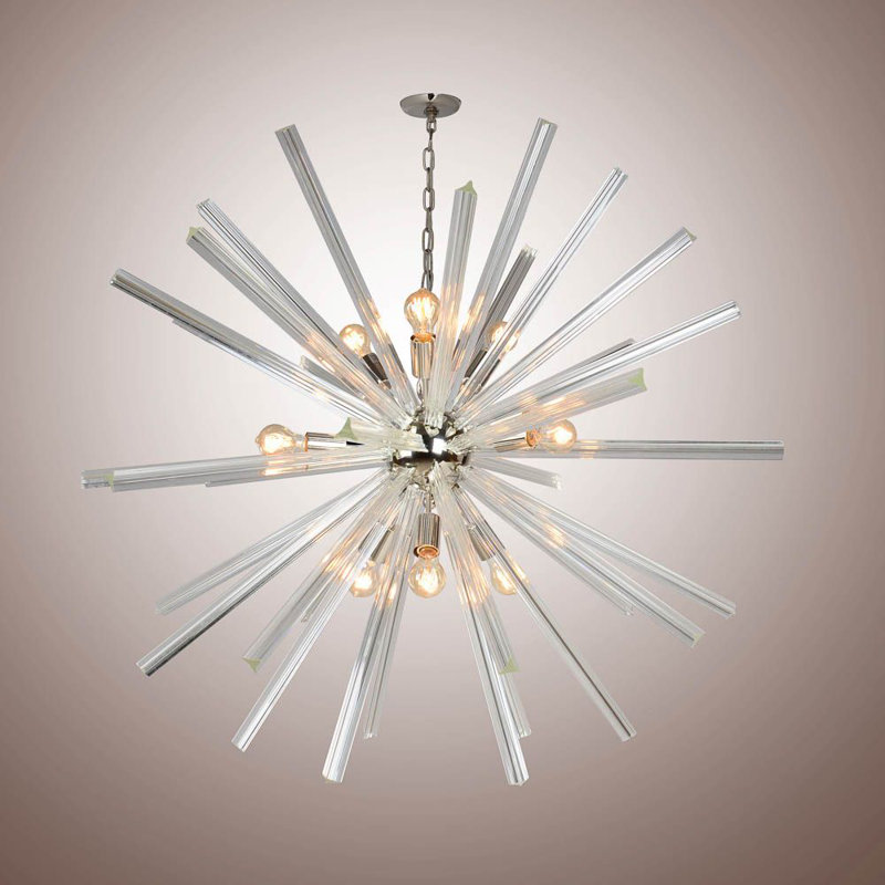 Lustre spoutnik 9 lumières Jocelyn, Chrome
