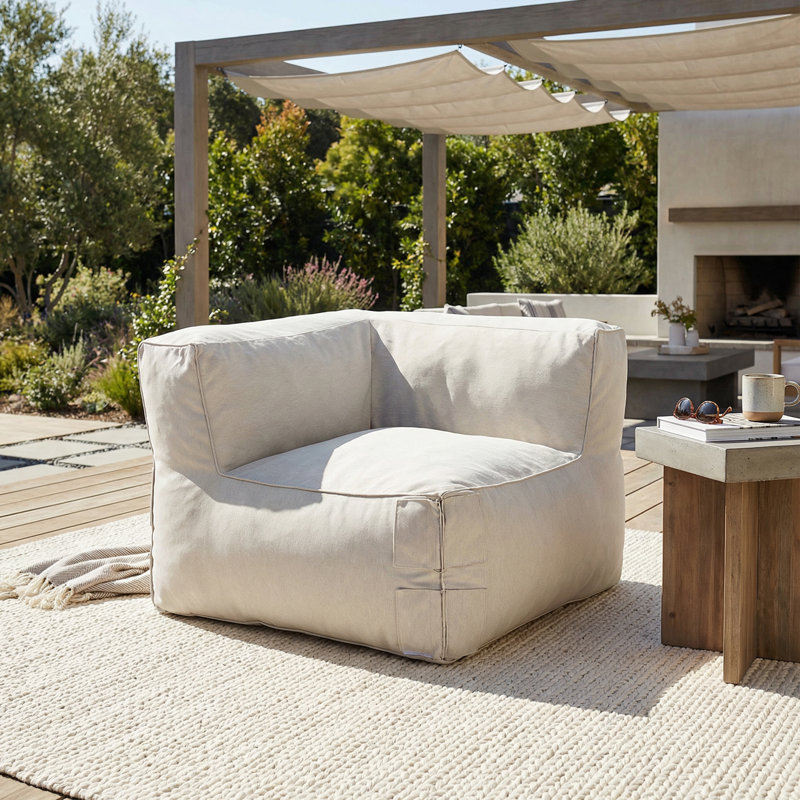 Canapé d'angle en oléfine Dael, Beige, 1