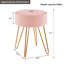 Tabouret de coiffeuse en velours rond et fer Foerster-1988120299