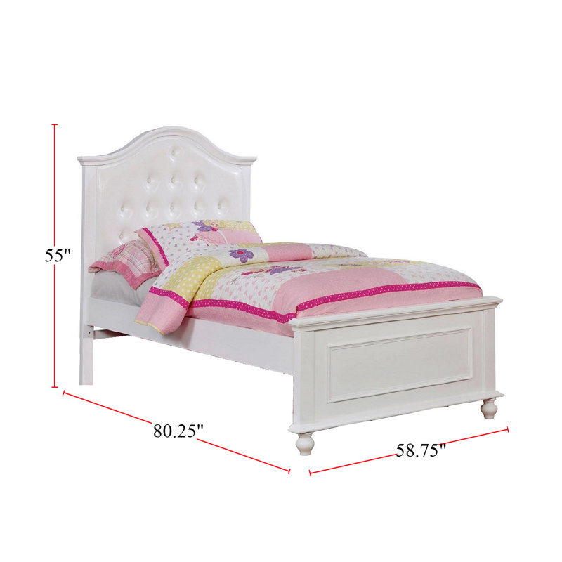 Vegan Leather Wingback Bed, White