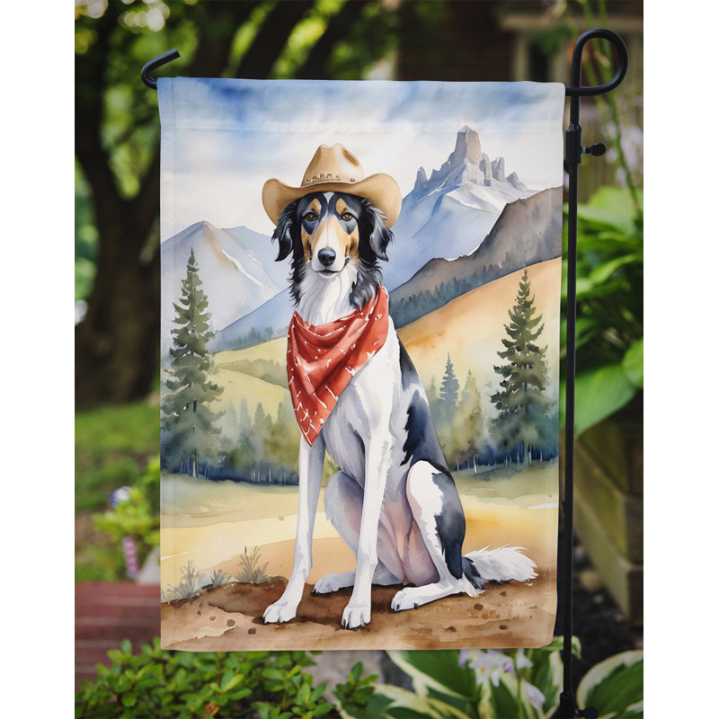 Drapeau Cowboy Welcome Garden, Barzoï rouge