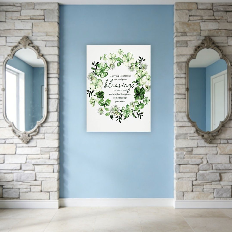 Couronne irlandaise de proverbe irlandais, art mural non encadré, L 36 po x l 24 po