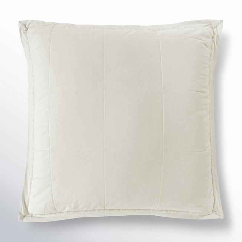  Stonewashed Cotton Canvas Solid Color Timeless Basic Rustic Chic Pillow Sham, Natural, Euro