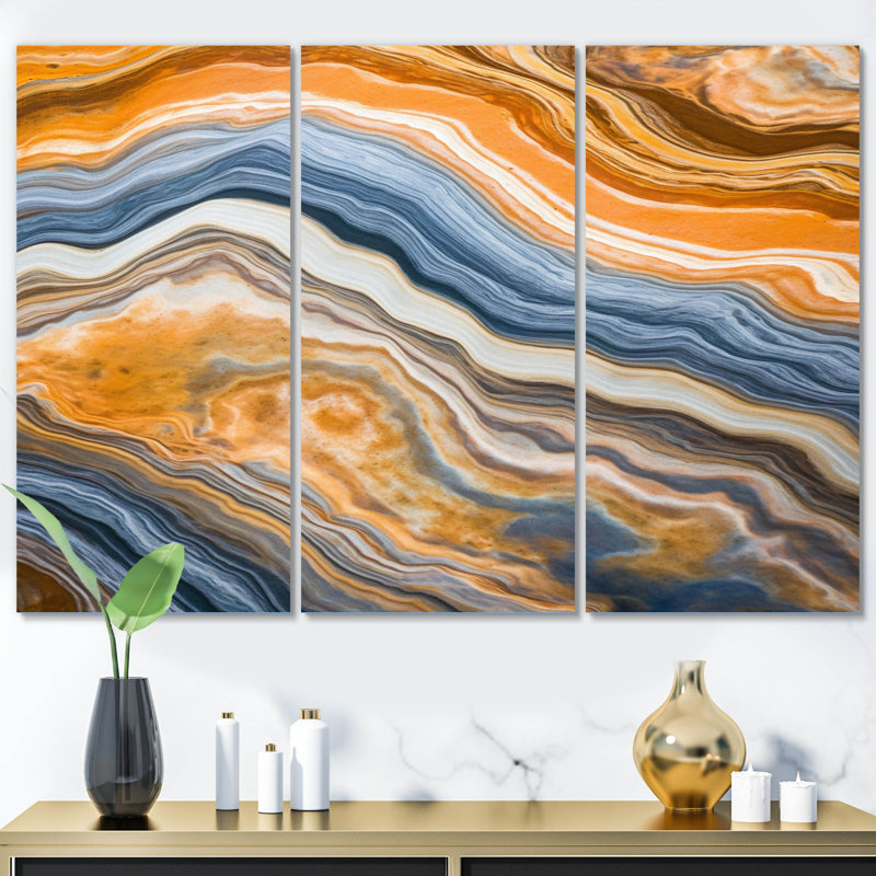 Se segment Layers of Marble Rock I - 3 pièces sur toile tendue, H 28 po x l 36 po x P 1 po
