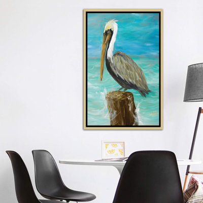 " Single Pelican On Post " by Julie Derice