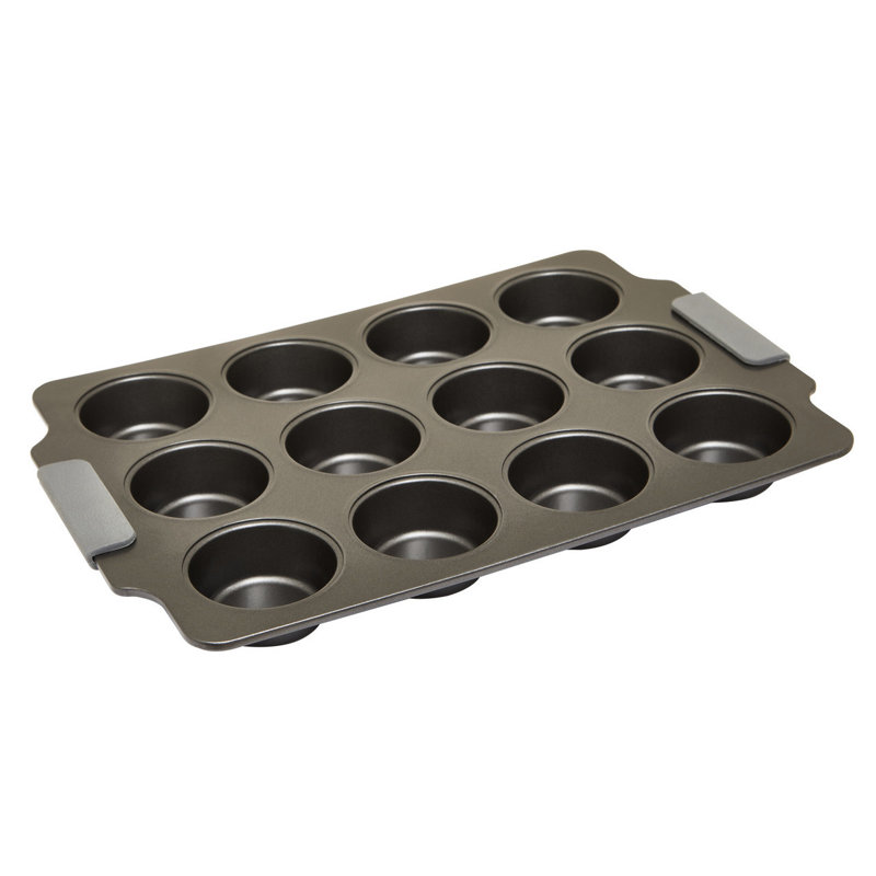 Premier Housewares 12 Cup Non-Stick Carbon Steel Muffin Pan with Lid