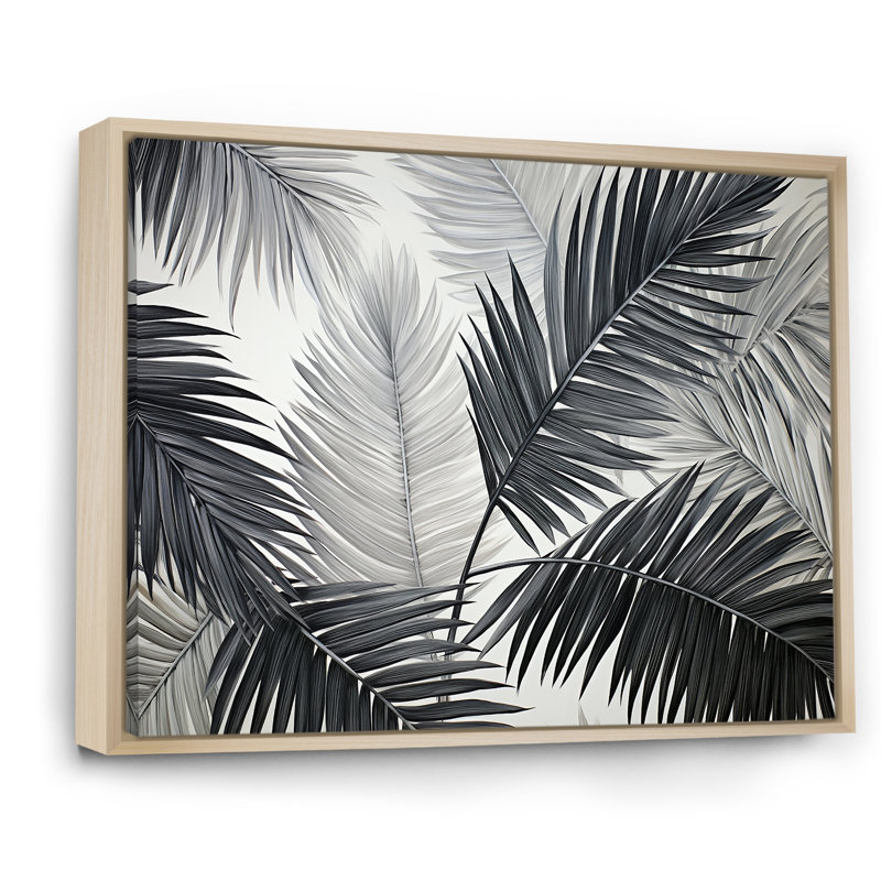 Minimalisme, tranquillité tropicale, palmiers sur toile, Cadre naturel flottant, H 24 po x l 32 po x P 1 po