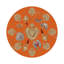 Ex Vote Sacred Hearts Vegan Leather Round Pebble Placemat-458615266