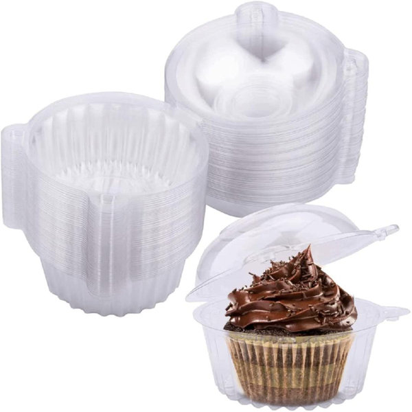 Stackable Individual Cupcake Container With Deep Dome - 50/Pack