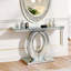 Console élégante à miroir en diamant écrasé pour espaces de vie