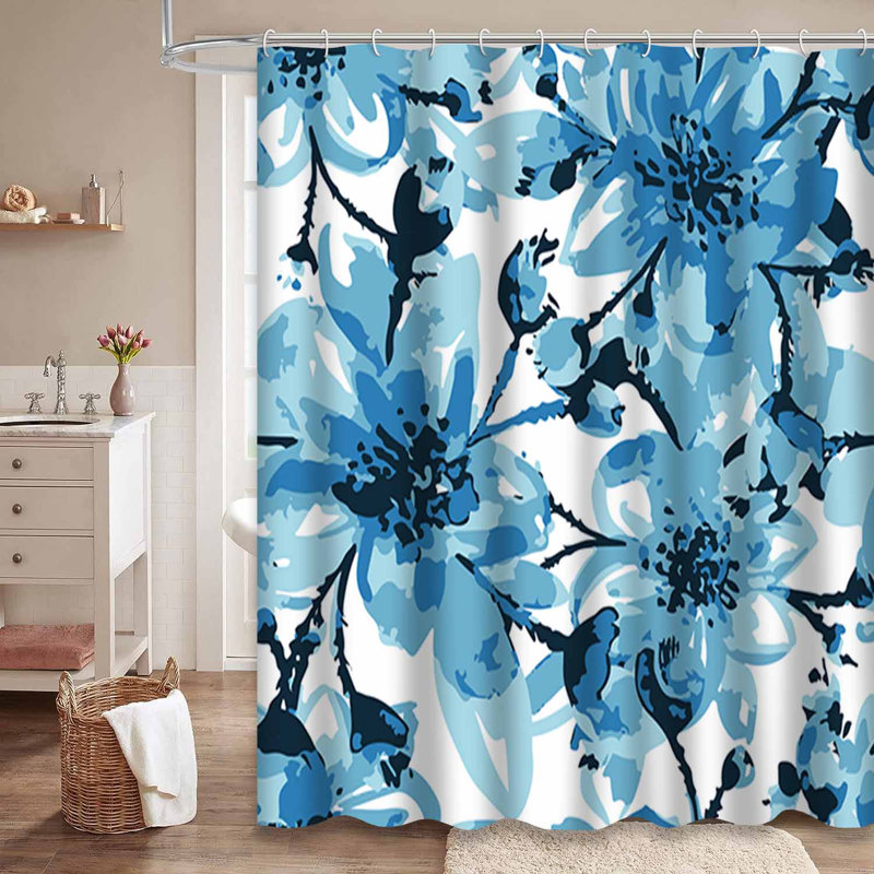 Rideau de douche avec 12 crochets, L 72 po x l 84 po