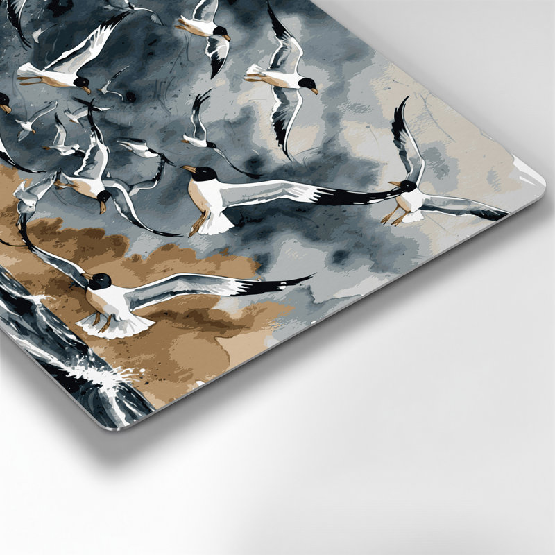 Oiseaux, art mural en métal noir, H 11 po x l 14 po