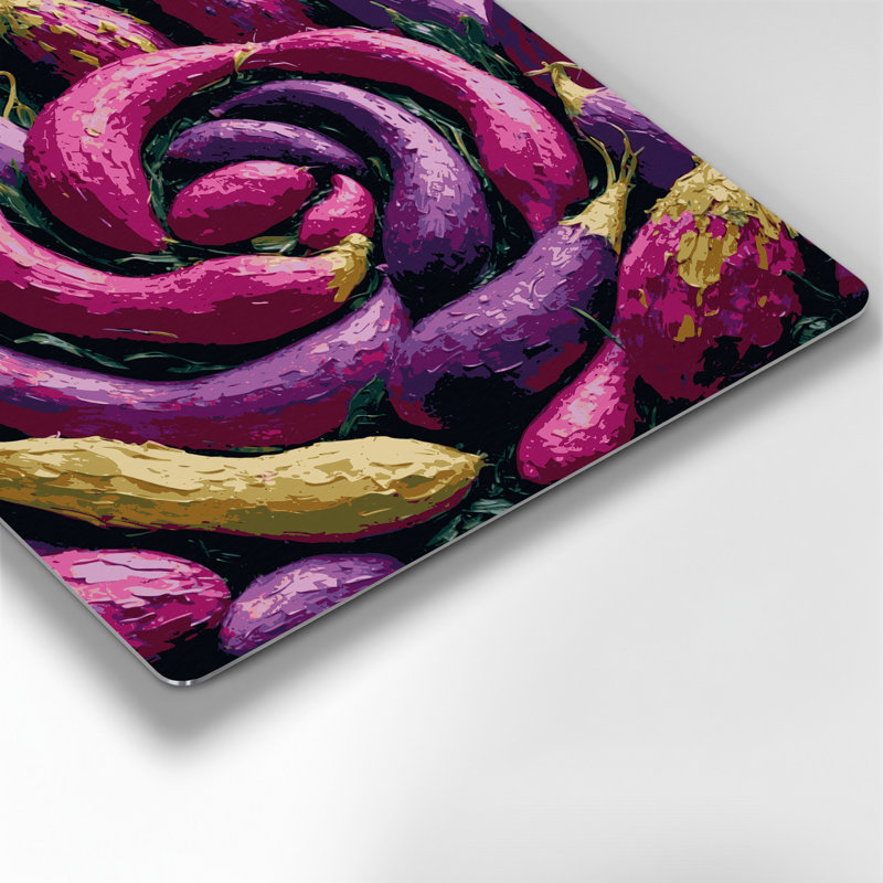 Légumes, art mural mauve en métal Oca, H 12 po x l 12 po