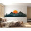 Mountain Forest Wall Decal, Sunset Mountain Wall Sticker, Nature Wall Art, Bedroom Wall Mural, Pine Tree Landscape Decor, 531Mv-2100327809
