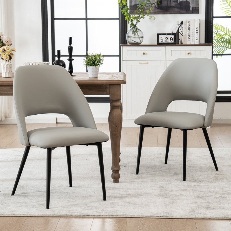 Chaise d'appoint rembourrée Modern, Mélange de polyester gris