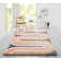Tapis rose / beige / gris touffeté à la main à motif géométrique Rupa