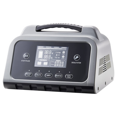 Smart Battery Charger, 20A, 6V 12V 24V Lithium LiFePO4 Lead-Acid (Gel/AGM) Car Battery Charger, with LCD Display, Trickle Charging Maintainer Desulfator, for Car, Boat, Motorcycle, Lawn Mowers