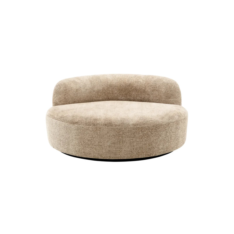 Björn 59.06'' Armless Curved Loveseat, Lyssa Sand Viscose Blend