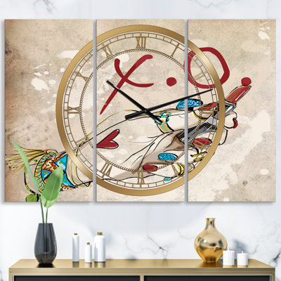 Horloge murale 3 panneaux Gipsy Hippy