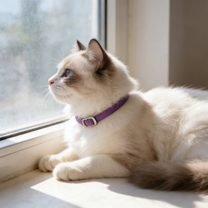 Collier pour chat en silicone 18,9 pouces, mauve, Mauve