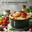 Cocotte en fonte émaillée Ovimar 5QT avec deux poignées, marmite robuste avec livre de recettes et poignées en coton pour braiser, rôtir et cuire au four-122680728
