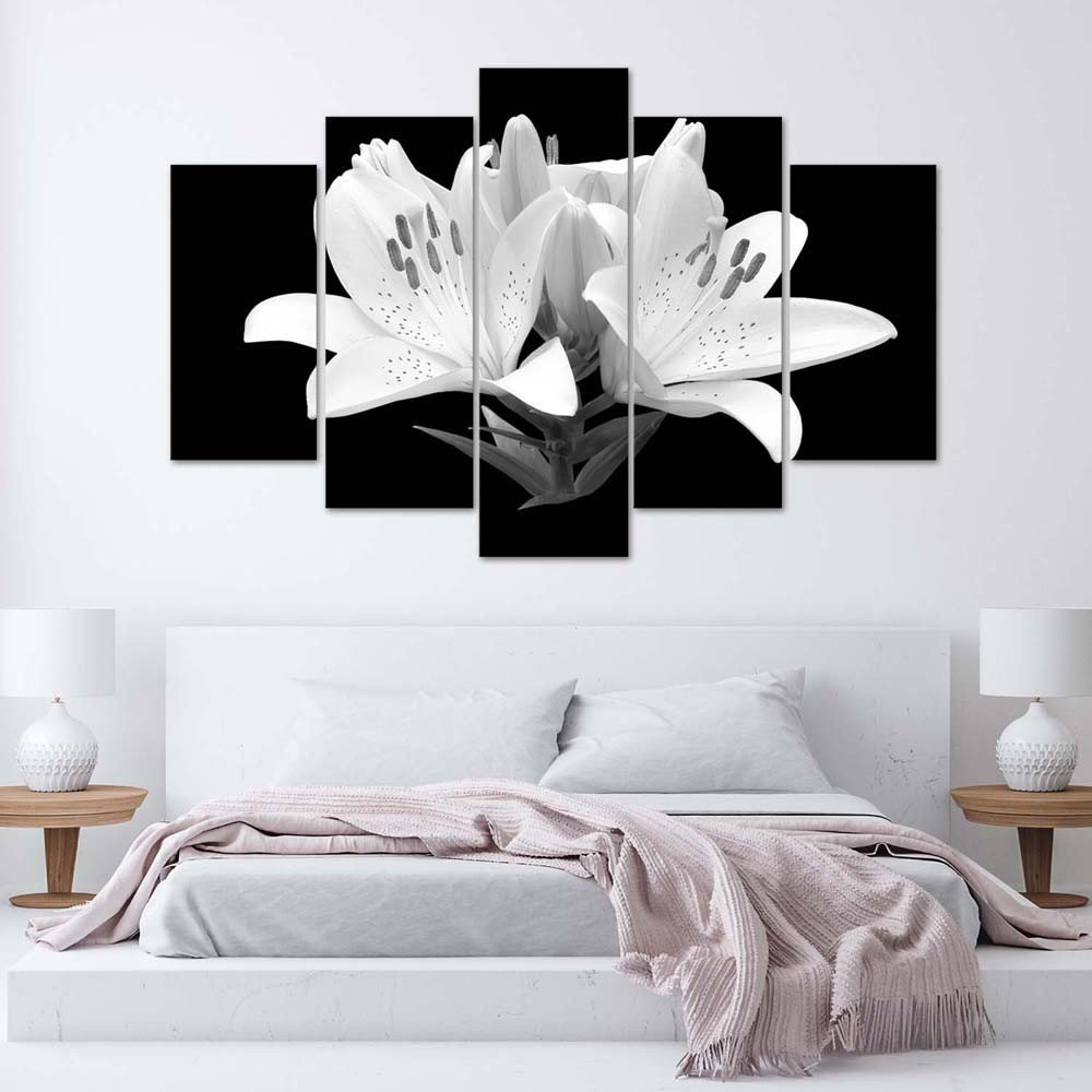 Leinwandbild White Lilies Flowers Nature