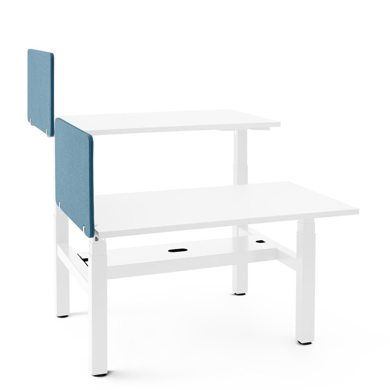 Panneau d'intimité pivotant en tissu, embout, Bleu ardoise, H 16,5 po x L 27 po