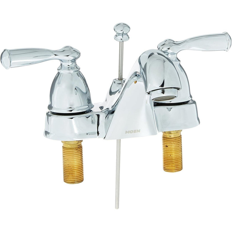 Chrome Traditional Two-Handle Low Arc Bathroom Faucet